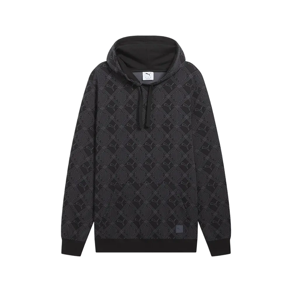 PUMA Mens Essential Logomania Graphic Hoodie Casual Outerwear Casual - Black