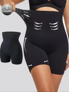 3pcs Plus Size Solid Color High Waisted Shapewear Bottom, Tummy Control Seamless Shapewear Panties, Women's Shapewear for All Seasons