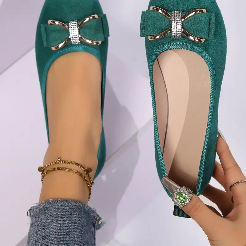 Women's Elegant Bowknot Design Ballet Flats, Ballerina Flats, Balletcore flats, Casual Fashionable Flats, Casual Comfortable Flat Shoes for Daily Wear, Lightweight Breathable Shoes for All Seasons, Slip On Flats