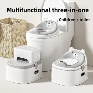 Langkes 3 in 1 Advanced Children Potty Training Seat with Step Stool Removable Toddler Toilet Seat for Boys and Girls Portable Baby Potty Potty Trainer Toddler