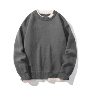 Men's Fashion Fake Two-Piece Design Warm Sweater - Winter Warm and Comfortable Pullover, K-pop
