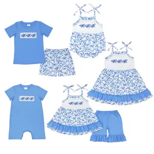 Adorable Matching Summer Sets! Stylish Blue Short - Sleeve Outfits for Boys & Girls, Kids Toddlers Clothes