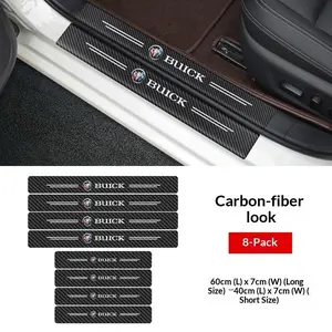 8-Piece Set Car Door Sill Protectors for Buick Models - Anti-Scratch & Anti-Stomp Leather Threshold Strips, Unisex Car Care Essential