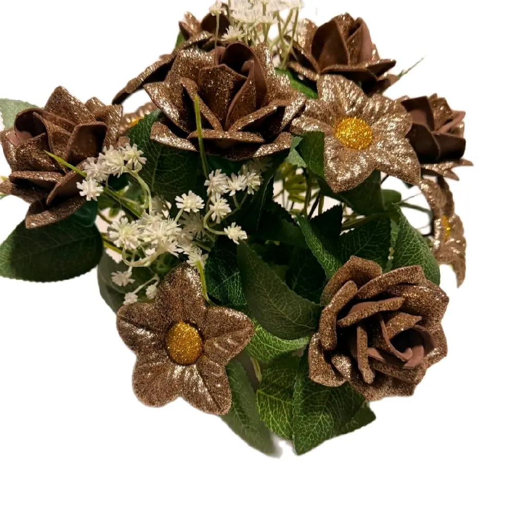 Golden Rose Luxury Bouquet – Elegant Handmade Floral Arrangement