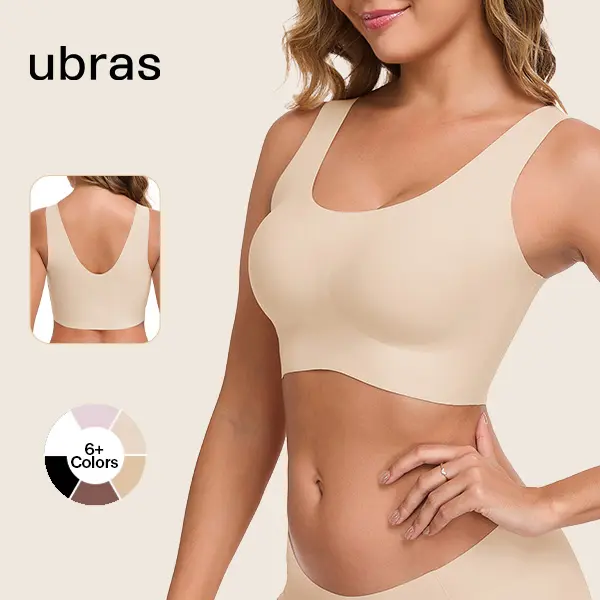 ubras Seamless Bras for Women Full Coverage Wireless Bralette Widen Straps Side Comfortable Breathable Smooth Pull On Bras Smart Size Fabric Stretchy Minimalist Basic Nude Lightweight Womenswear Soft Everyday Bra