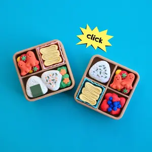 Bento Box Lunchbox Fidget Clicker | Kawaii Keychain | Bag Charm | Onigiri Tamagoyaki Tako Sausage Japanese Food Gift