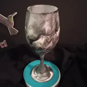 Grey swirled wine glass
