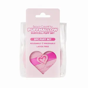 Beauty Creations Puffmallow Ruby Cell Puff Set 2PC Reusable Washable Latex Free Makeup Sponges