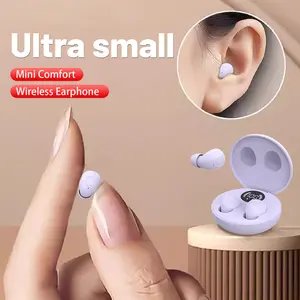 Mini Invisible Earbuds Wireless Bluetooth Low Delay Ultra Lightweight Pain-Free Earphones for Sleep, Fitness, Travel & Work