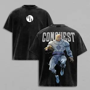 Conquest x Invincible Anime Double Printed Vintage Washed Shirt