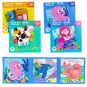 50pcs Magnetic Paper Puzzle Set, Farm/ocean Animals/princess/vehicles, Educational Toy for Kids Aged 3+, Shape Recognition Puzzles, Christmas & Birthday Gift