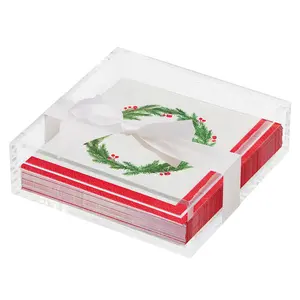 Christmas Cocktail Napkins with Tray