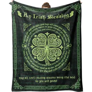 Irish Gifts for Women Men, Irish Blessing Gifts Blanket 60"x50", Ireland Gifts Present for Saint Patrick's Day Irishes Blankets and Throws Decorations