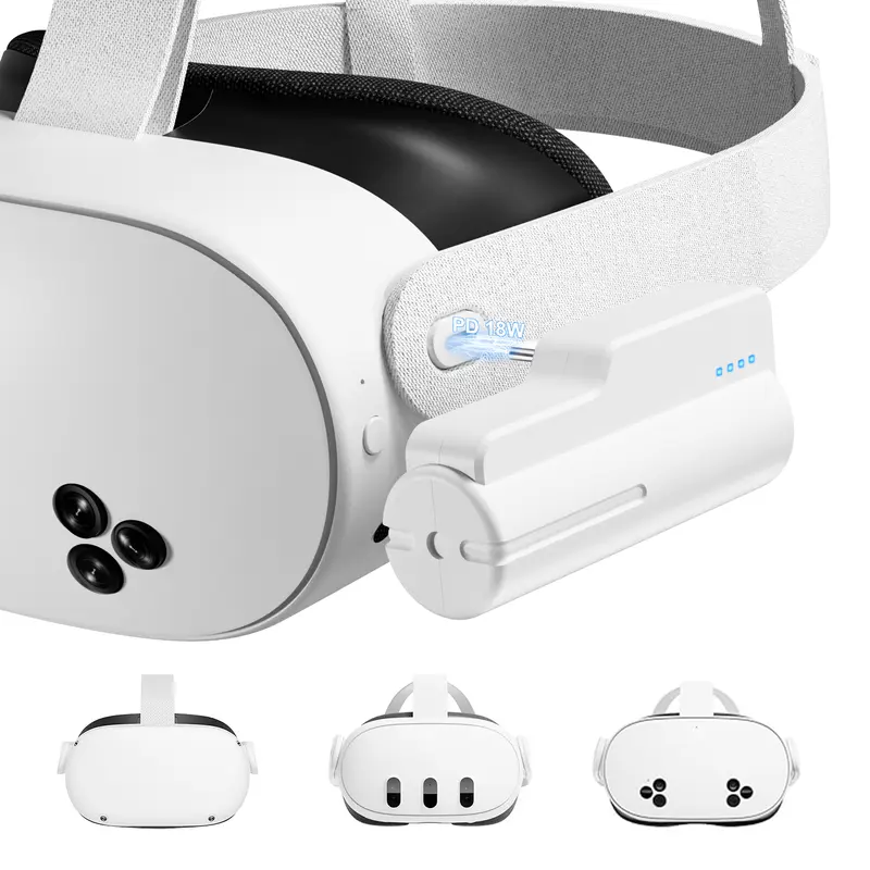 @STELLAR VR Headset Battery Head Strap - 18W Fast Charging, 5000mAh Extended Battery, Lightweight Portable Accessory for Meta Oculus Quest 2/3/3S, 1 Pack