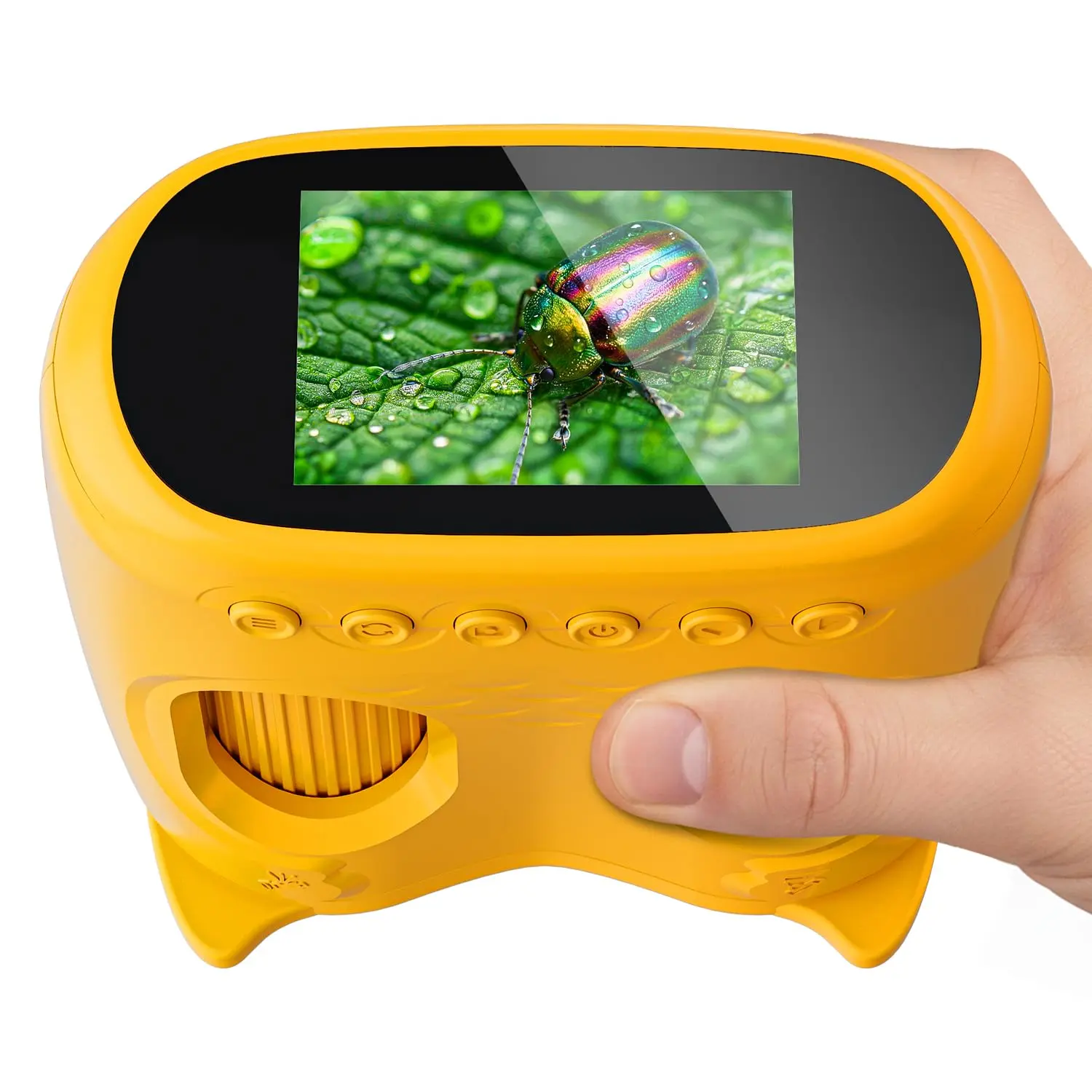 Rechargeable Handheld Digital Microscope - 1000X Magnification, 4K 2.0-2.4in IPS Screen, Built-in Battery, Portable STEM Camera, Nature Exploration Toy Ideal Gift for Kids Ages 3+