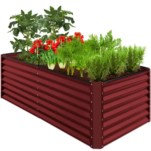 Best Choice Products 6x3x2ft Outdoor Metal Raised Garden Bed, Planter Box for Vegetables, Flowers, Herbs