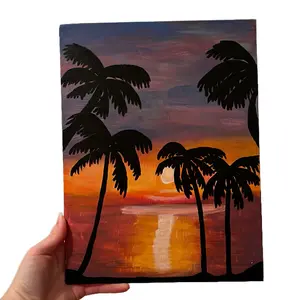 JACKIES.PAINTINGS + Summer Sunset Canvas Painting - Original Artwork with Summer Theme bedroom wall accessories house