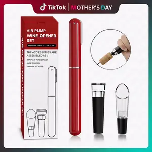 ViViAnGo Air Pump Wine Bottle Opener Set - With Foil Cutter, Vacuum Stopper & Drip-Free Pourer | Effortless Cork Opening (No Damage) | All-in-One Kit for Home, Restaurant & Gifting – Ideal for Wine Enthusiasts & Hosts & ValentinesDay