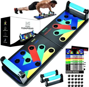 Push Up Board Set with Resistance Bands & Jump Rope, Foldable Multi-Function Push Up Bar for Home Workout, Strength Training & Fitness Equipment