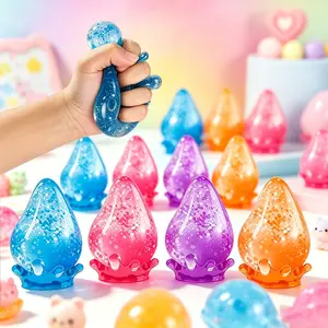 1PC Water Drop Squeeze Squishies, Glitter Squishy Drop Squishy Stress Ball, Soft Fidget Stress Ball, 2026 New Slow Rise Relief Fidget Sensory for Anxiety Stress Easter Party Favors