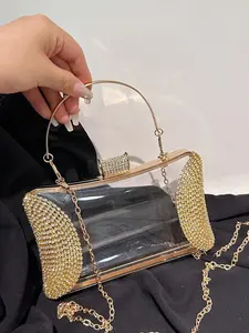 Fashion Transparent Handbag with Chain Strap, Clear PVC Bag with Small Bag, Casual Versatile Crossbody Bag for Women for Daily Use