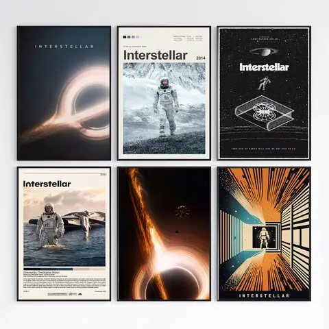 Interstellar Minimalist Abstract Artistic Graphic Movie Poster Print - Home Accessory, Unique Room Decor, Dorm Decoration for Guys, Fan-Ready Gift