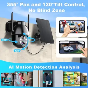 SeeVision 2K WiFi Security Camera - Solar/Battery Dual Power PTZ System with 100dB Alarm