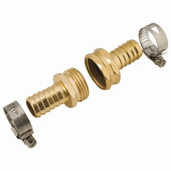 Melnor 224348 Metal 0.75 in. Hose Coupling Set, with Clamps for Garden Tool Accessories, Metal Hose