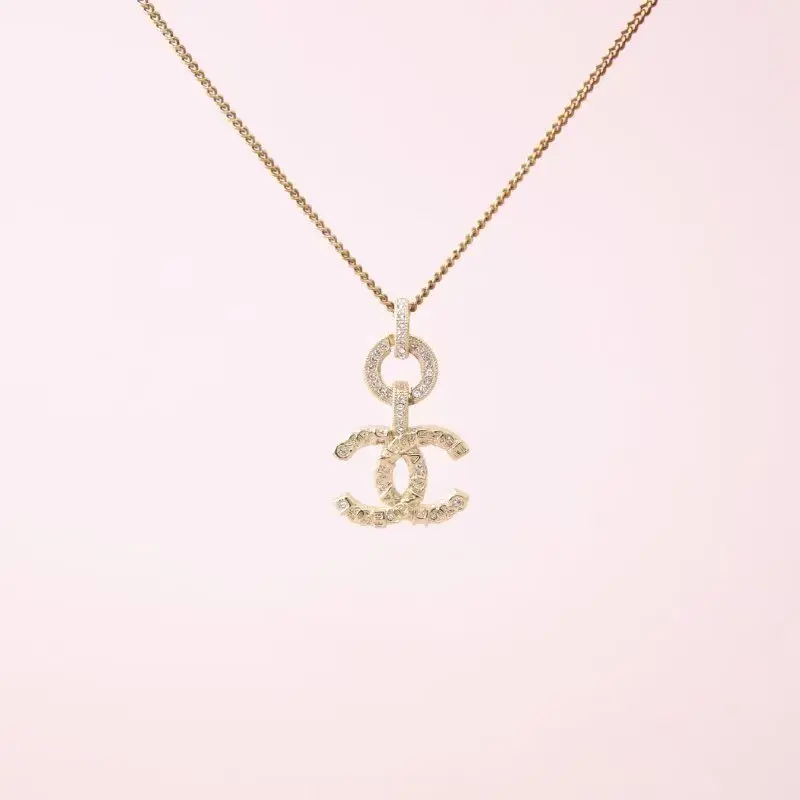 Pre-owned Chanel Gold Pave Strass Crystals Necklace 0515GIA
