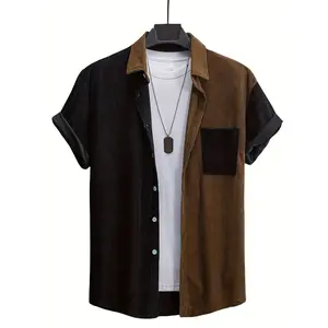 Cross-border Foreign Trade Quick Fashion Bohemian Style Splicing Men's Shirt