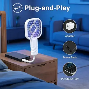 2-in-1 Mini USB Mosquito Swatter | UV LED Bug Zapper & Portable Mosquito Killer