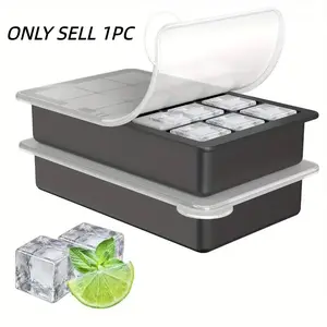 15-Cavity Silicone Ice Cube Tray with Lid, Stackable & Dishwasher Safe, Portable Space-Saving Design for Cocktails, Drinks, Parties, Home Bar Accessories, Ice Cube Mold，Chocolate molds, candy molds.Set of 2 (mold + lid)