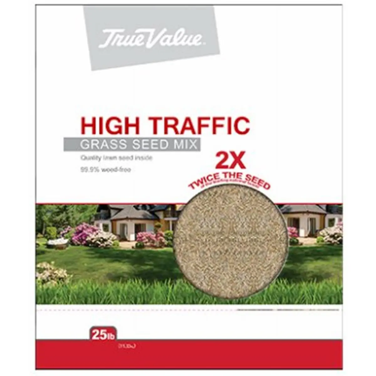 Barenbrug USA 212641 Bagged Hi-Traffic Turf Mix Seed Pack, 25LB, Supports Fast Lawn Growth, Specifies Coverage Area