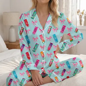 Alani Energy Drink Pajama Set, Satin Loungewear, Alani Lover Sleepwear for Her