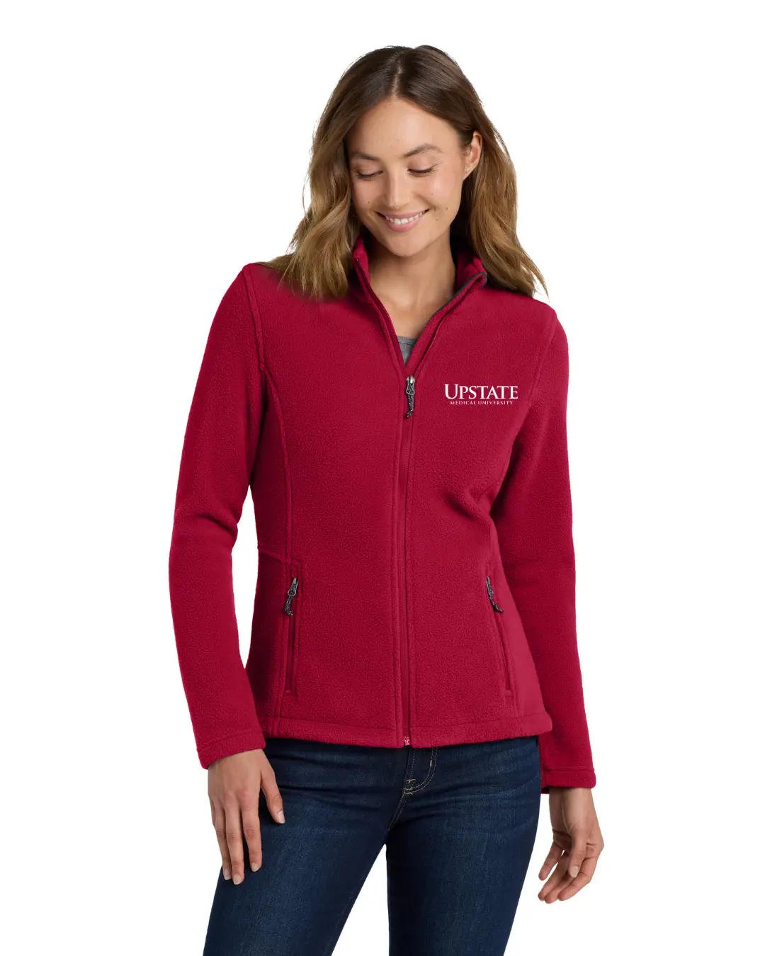 Port Authority® Women's Value Fleece Jacket, Women's Tops & Coats, Polyester Fabric, Embroidered Detail, Everyday Wear, Zipper, Pockets, Outerwear, Casual, Chin Guard, Open Cuffs