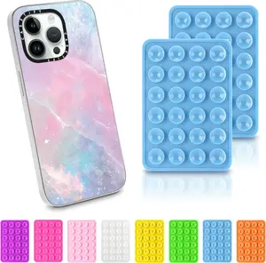 9PCS Silicone Suction Phone Case Mount, Hands-Free Strong Grip Holder, Suction Cup Phone Mount with Adhesive Backing, Sticky Phone Grip for Selfies and Videos