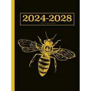 5 Year Monthly Planner 2024-2028 | Large | Big Bumble Bee (hardcover): Calendar Book (US Federal Holidays, Moon Phases, Vision Board) Five Years / 60 Months: January 2024 – December 2028 Hardcover – August 25, 2023