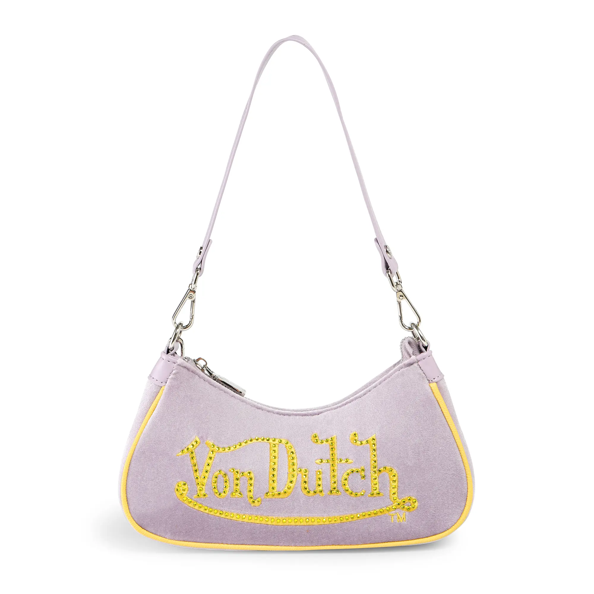 Purple and Gold Rhinestone Shoulder Bag