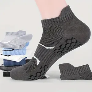 6 Pairs Men's Athletic Sports Ankle Socks - Breathable Mesh, Low-Cut for Running, Gym, Casual Wear