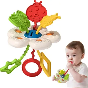 Montessori Toys for Babies & Toddlers, Silicone Pull String Fidget Toy, Sensory Development, Unisex Design, Travel-Friendly