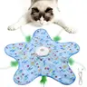 Rechargeable Interactive Cat Toy with 360° Rotatable Feather Wand - 3 Speed Modes, Irregular Movements, Hands-Free Play, USB Charging, Mental & Physical Exercise for Kittens, Animal Print Indoor Toy