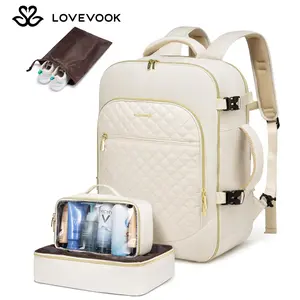 LOVEVOOK TikTokShop Airline Approved Carry-On Travel Travel Backpack with 3 Packing Cubes and Laptop Compartment Carry Luggage - Personal Item Carrybag Travel Bag for Hiking, Overnight and Weekender Trips.end, Carry on Backpack.