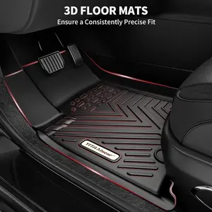 YITAMOTOR Floor Mats & Cargo Liner Set Fit for 2013-2024 Toyota 4Runner, Custom Fit TPE All-Weather Floor Liners 5 Passenger Model w/o Sliding Rear Tray, Black