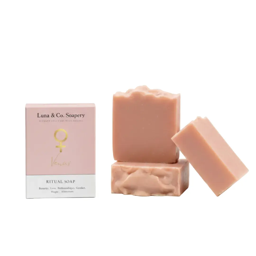 Rose & Vanilla Fragrance Venus Soap, Olive-Shea Body Care Cleanser