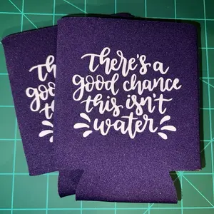 Humorous "There’s a Good Chance This Isn’t Water" Can Coozie, Insulated Beverage Holder for Cans, Outdoor Gathering Accessory