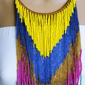 African Fashion Maasai Handmade Beaded Necklace Multicolor Design for Wedding, Anniversary, and All Events