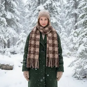 Quzmar 100% Polyester Soft and Warm Scarf - Machine Washable, Plaid Design, Soft and Cozy, Perfect for Everyday Wear, for All People