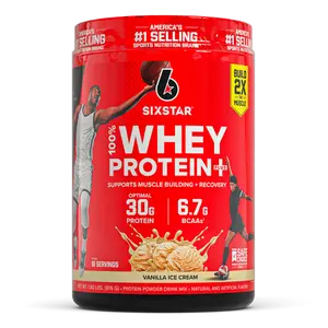 Six Star Pro Nutrition 100% Whey Protein Powder Plus, 30g Protein, Vanilla Cream, 1.81 lbs