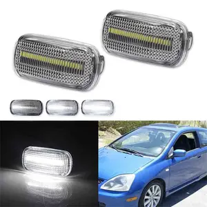 2PCS Dynamc White LED Side Marker Lamp For JDM Spec Honda/Acura RSX Integra Civic EP3 Replace OEM 34301-S5H-T02 , 34301-S5A-003 , 34301-S5A-013 ﻿