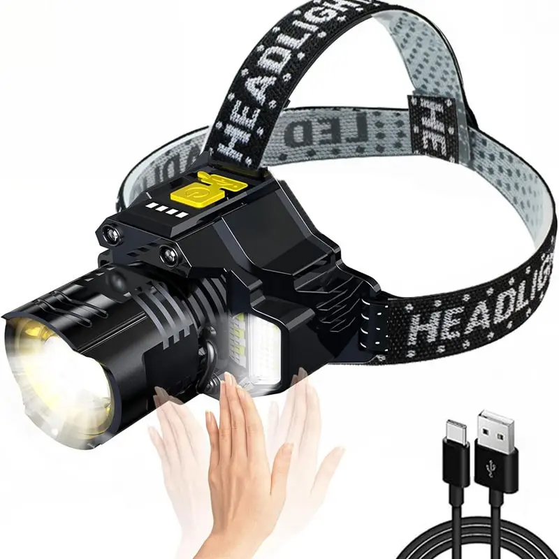 Bright Headlamp Light, Adjustable Design, Durable LED Lighting, Ideal for Work & Emergency Use, Perfect for Hiking & Cycling, USB Rechargeable Headlamp